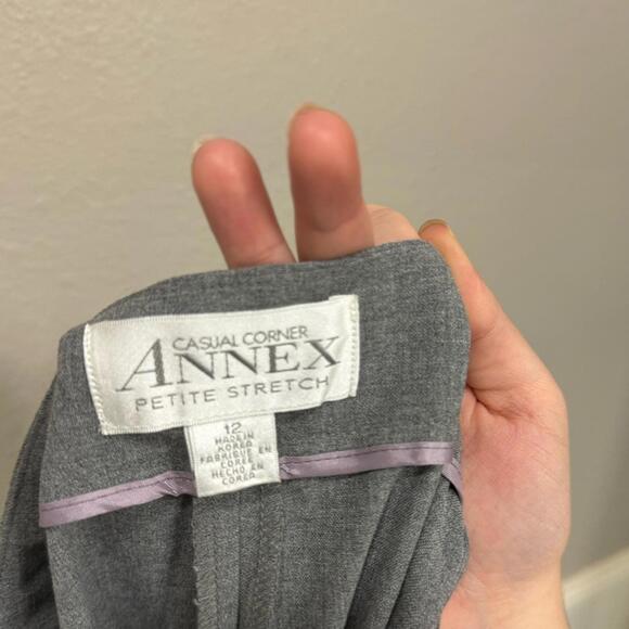 NWT Vintage Casual Corner Annex Petite Stretch Gray Dress Pants- Size 12 Petite - Picture 3 of 4